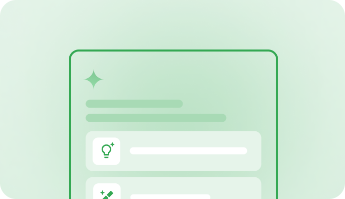 An illustration of a text document with sparkles that represent AI.